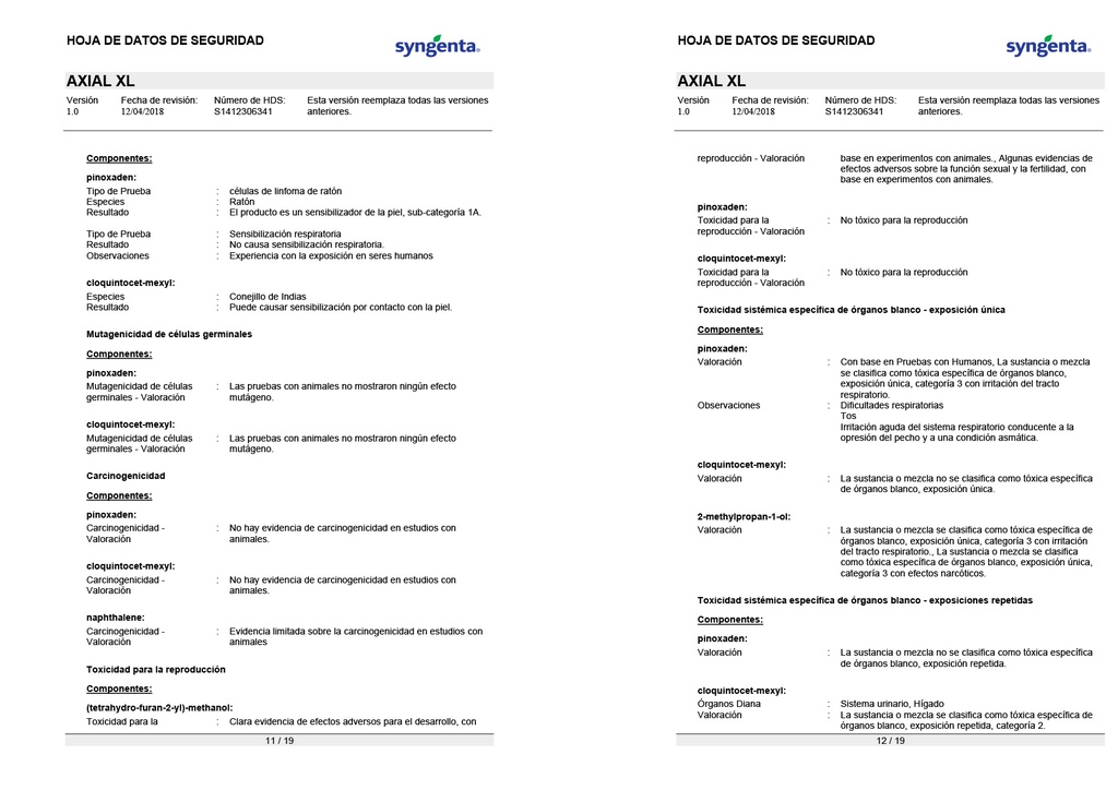 AXIAL XL (PINOXADEN) - BOTELLA 1L