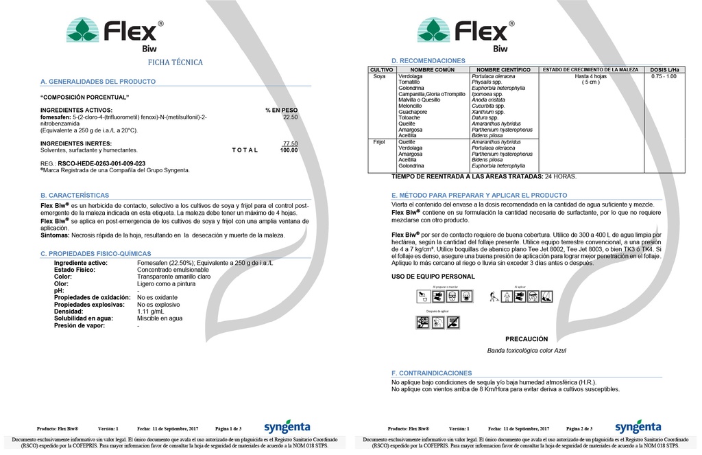 FLEX BIW (FOMESAFEN) - BOTELLA 1L