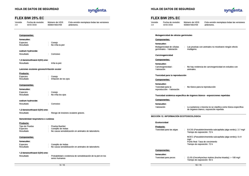 FLEX BIW (FOMESAFEN) - BOTELLA 1L