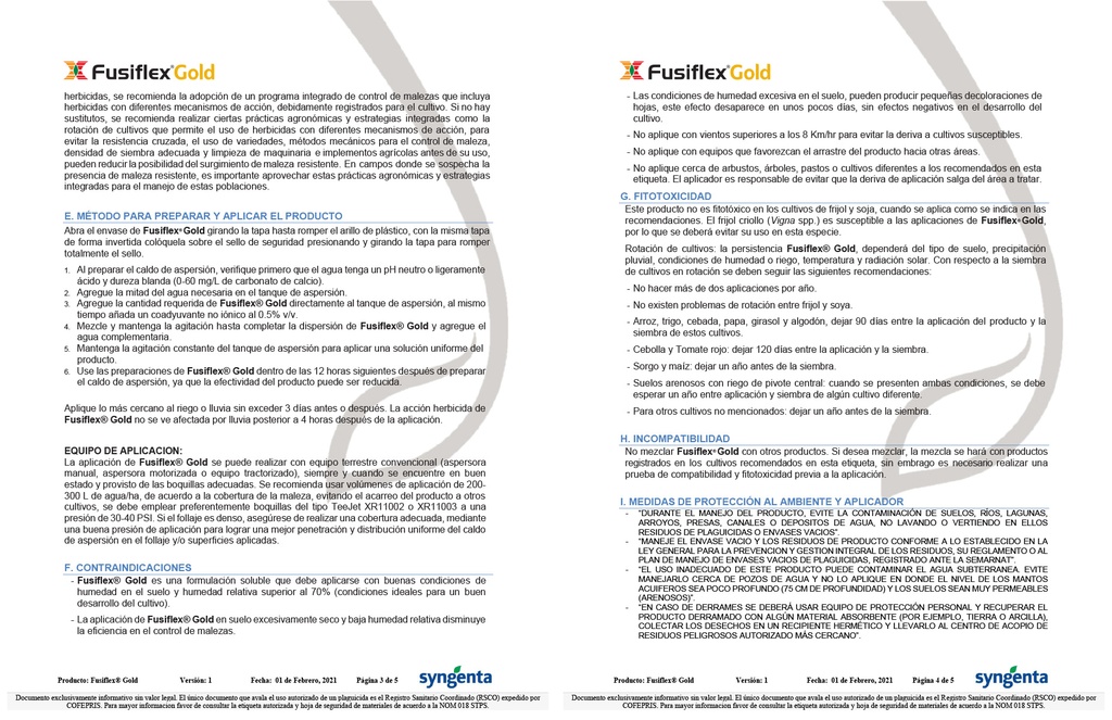 FUSIFLEX (FOMESAFEN+FLUAZIFOP) - BOTELLA 1L