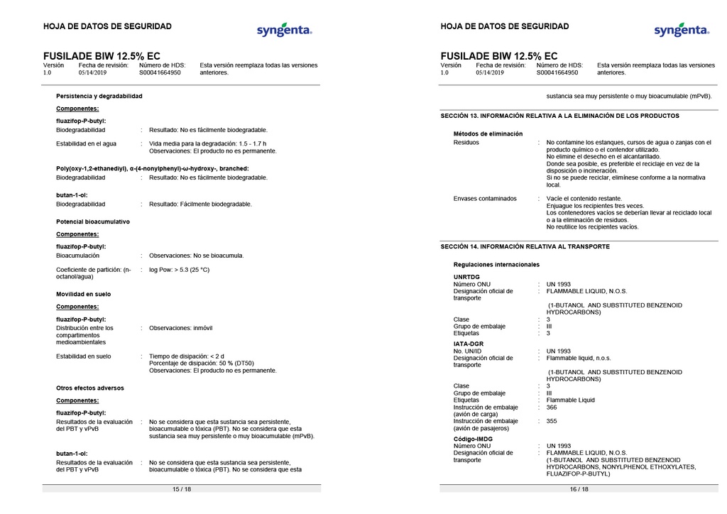 FUSILADE BIW (FLUAZIFOP) - BOTELLA 1L