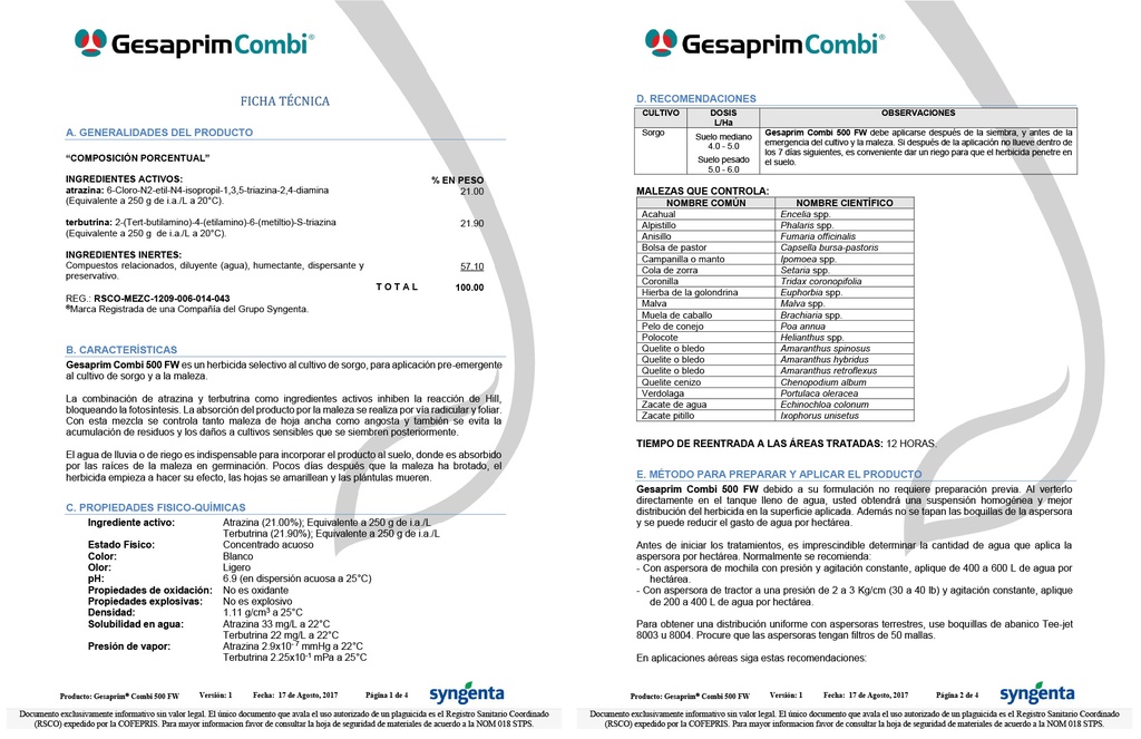 GESAPRIM COMBI 500FW - BOTELLA 1L