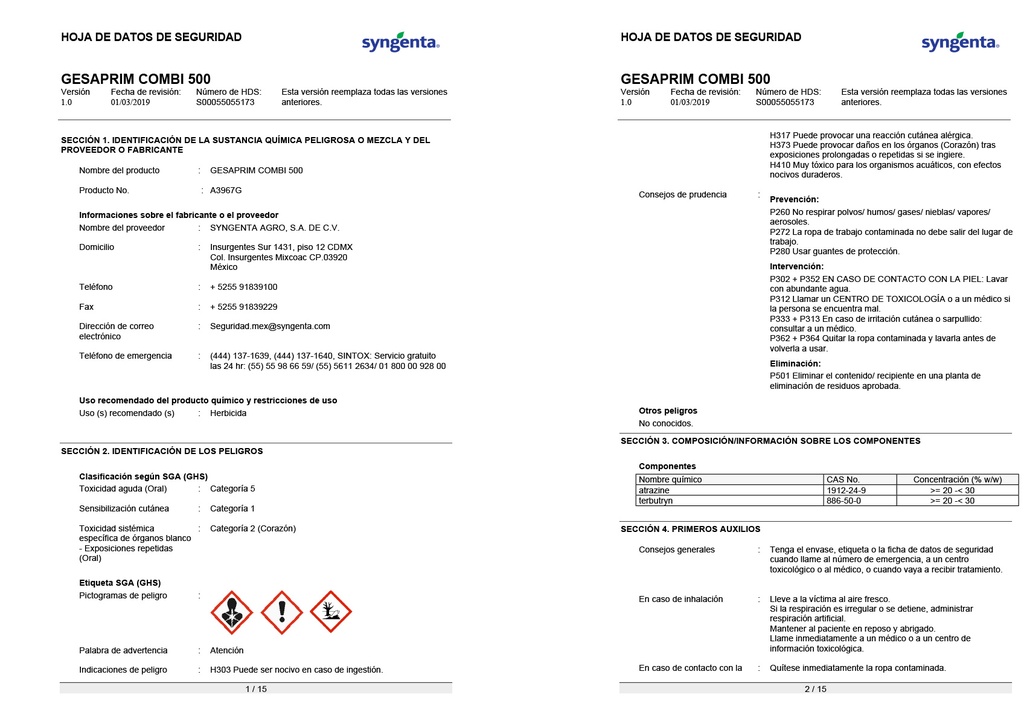 GESAPRIM COMBI 500FW - BOTELLA 1L