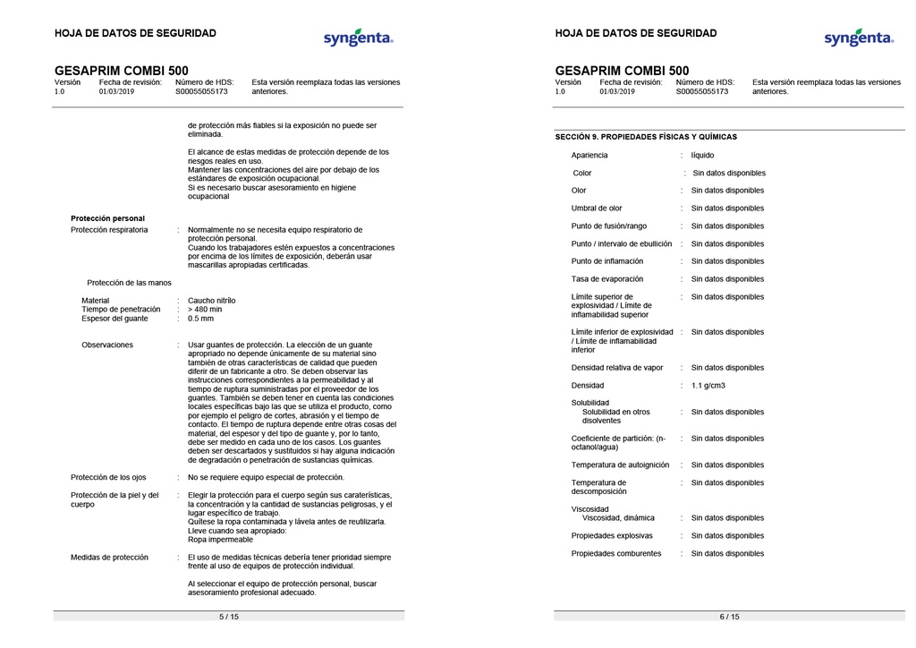 GESAPRIM COMBI 500FW - BOTELLA 1L