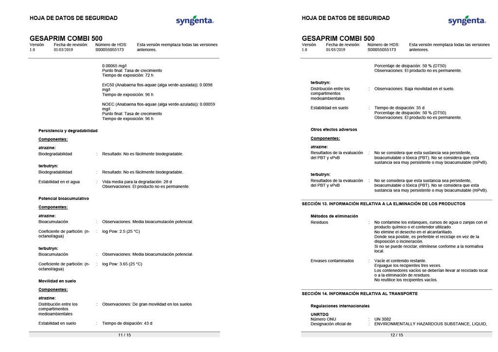 GESAPRIM COMBI 500FW - BOTELLA 1L