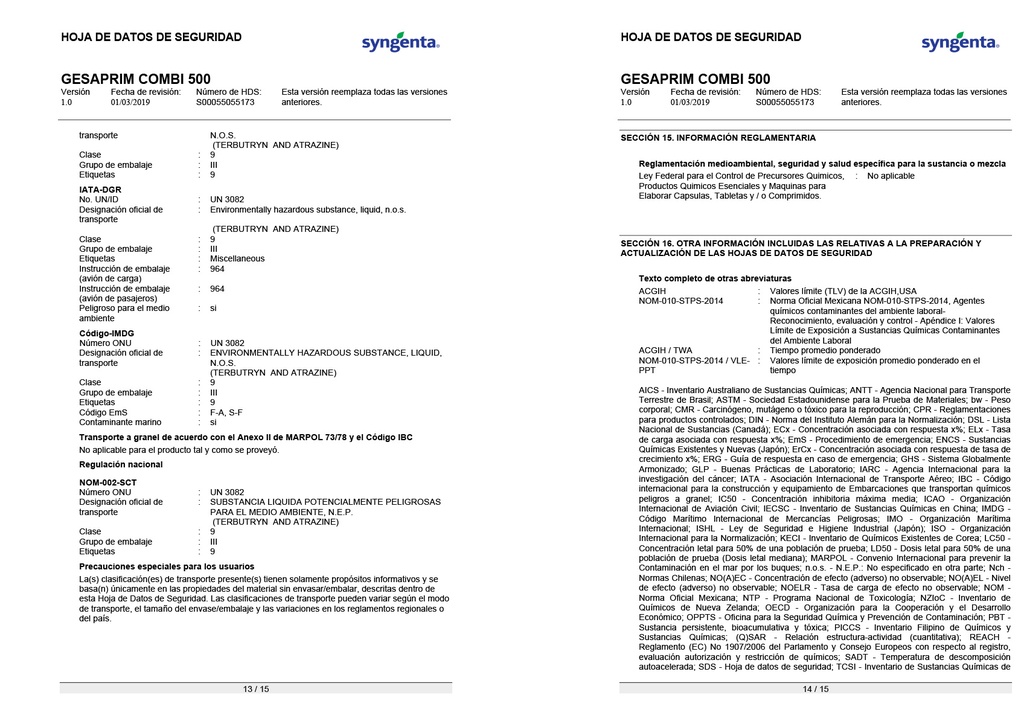 GESAPRIM COMBI 500FW - BOTELLA 1L