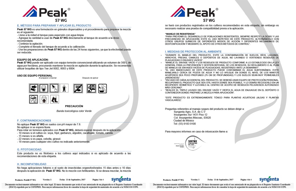 PEAK 57WG (PROSULFURON) - SOBRE 30GR