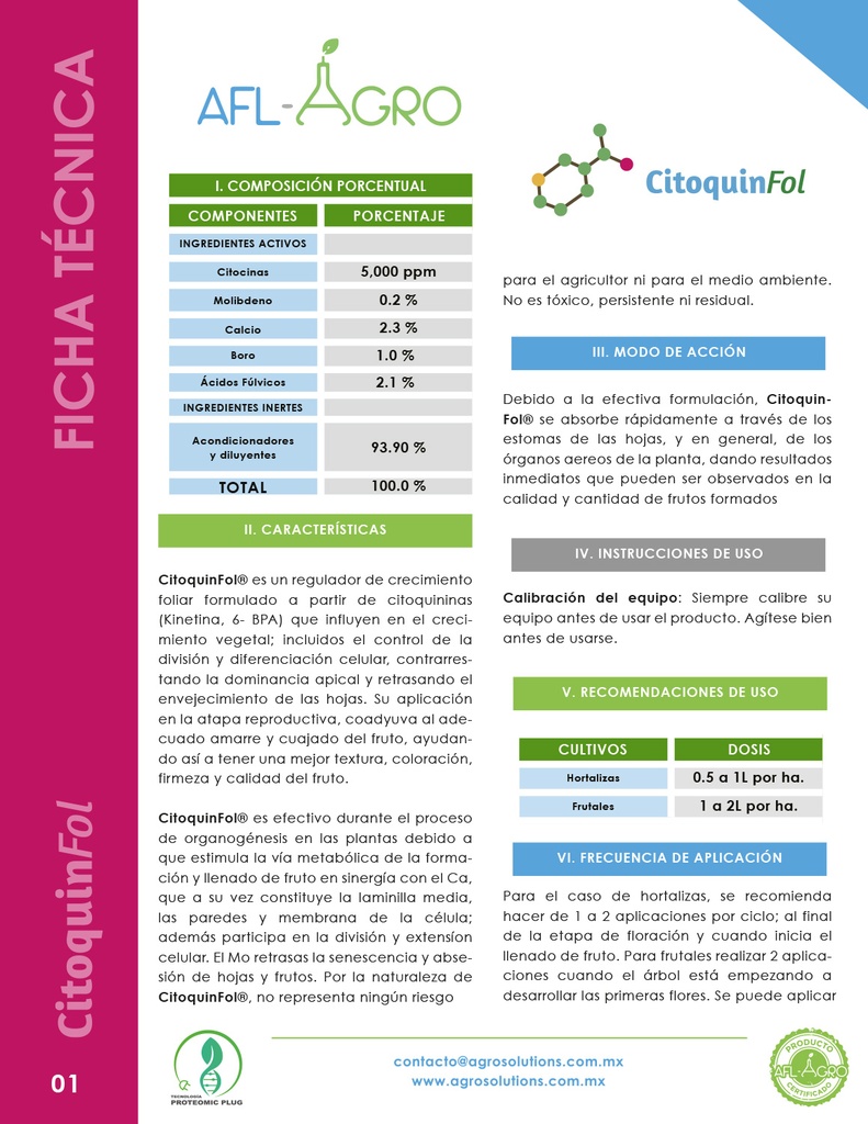 Regulador de Crecimiento Citoquinfol - 20L