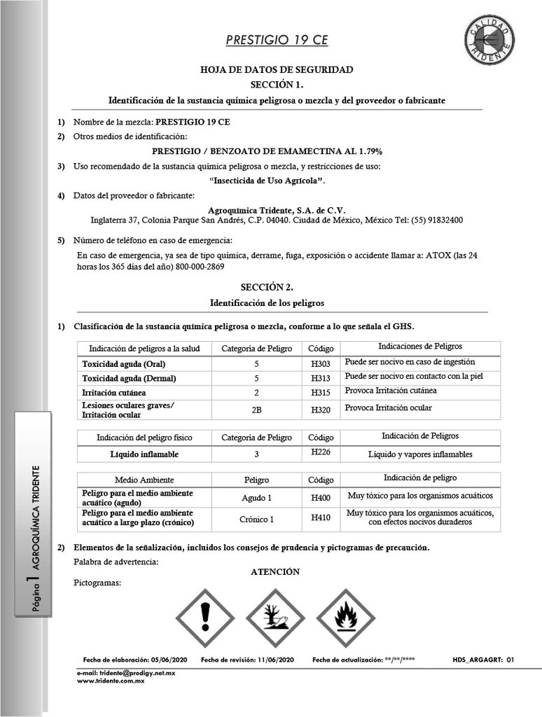 Prestigio 19CE !NO TOMAR! (Benzoato de Emanectina) - 1L