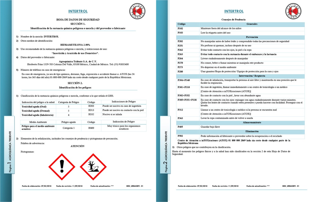 Intertrol (Amidinohidrazona) - Jeringa 30gr
