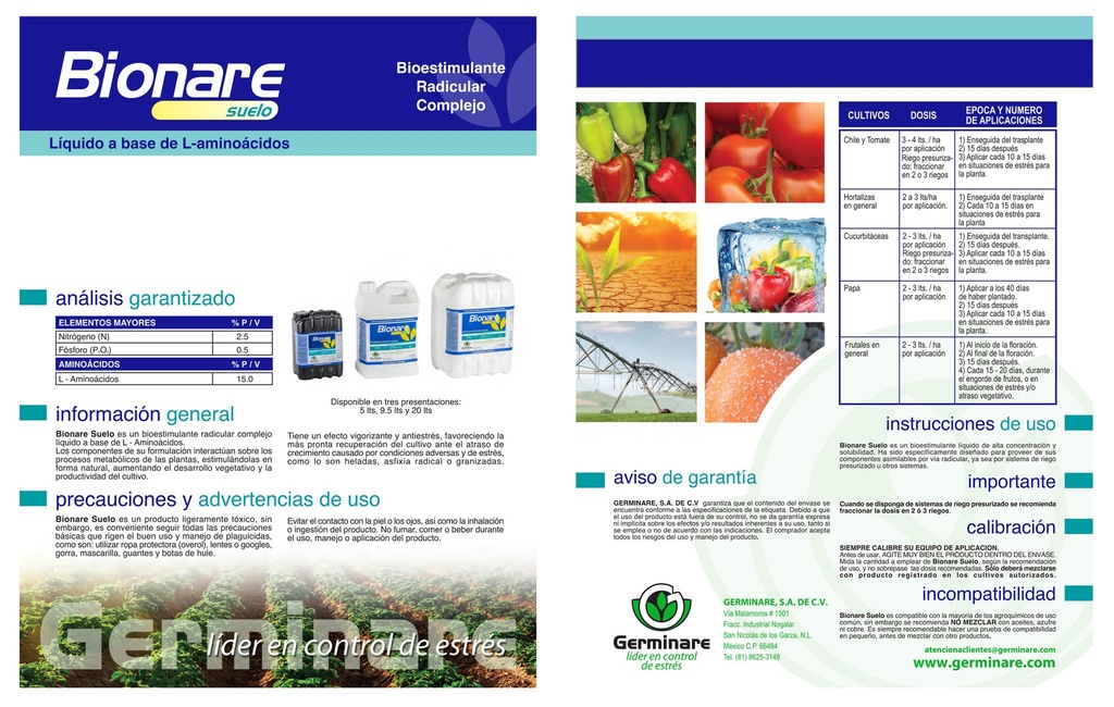 Mejorador Bionare Suelo - 5L