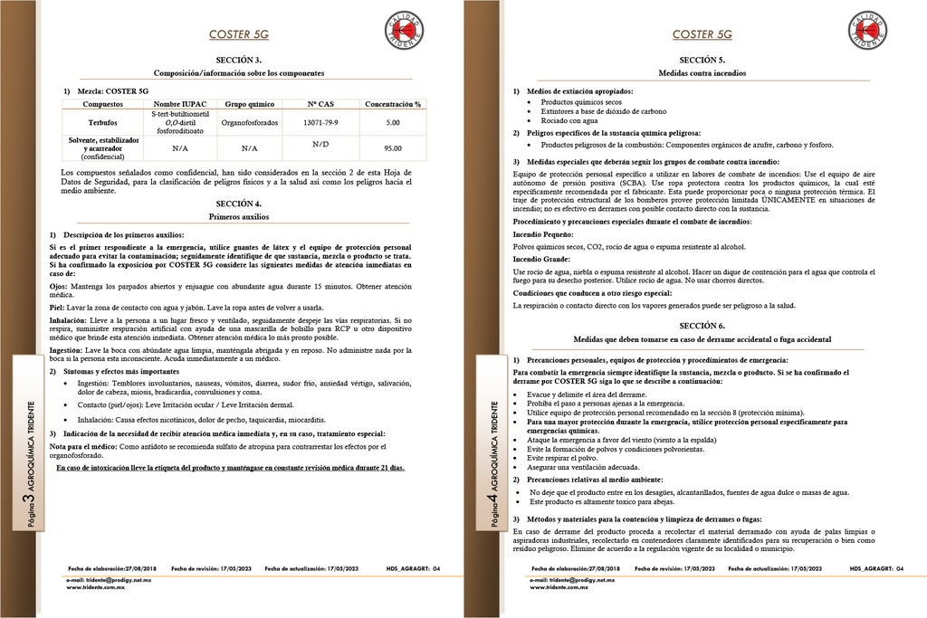 Coster 5G (Terbufos) - 20kg