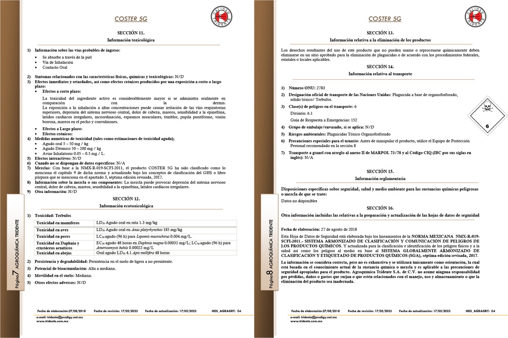 Coster 5G (Terbufos) - 20kg
