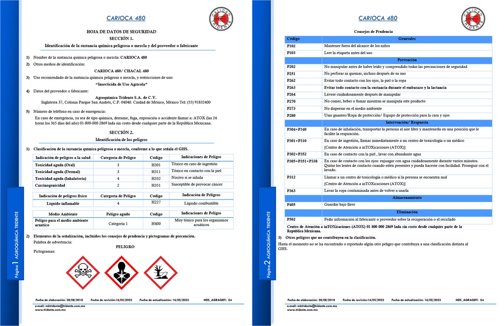 Carioca 480 (Clorpirifos) - 950ml