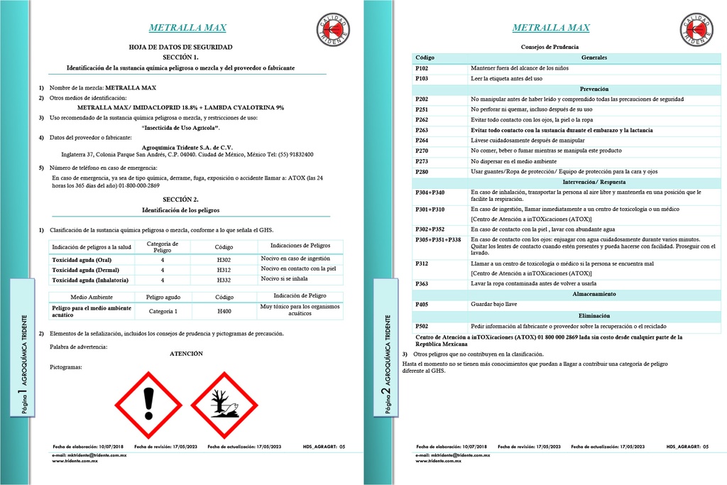 Metralla Max (Imidacloprid+Lambda Cyalotrina) - 1 L