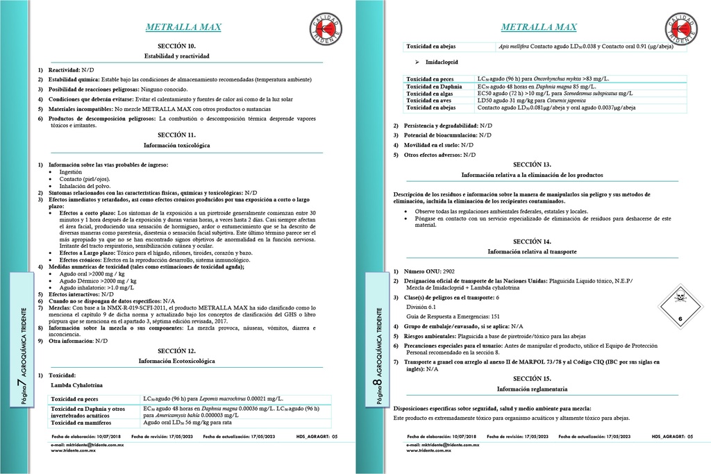 Metralla Max (Imidacloprid+Lambda Cyalotrina) - 250ml