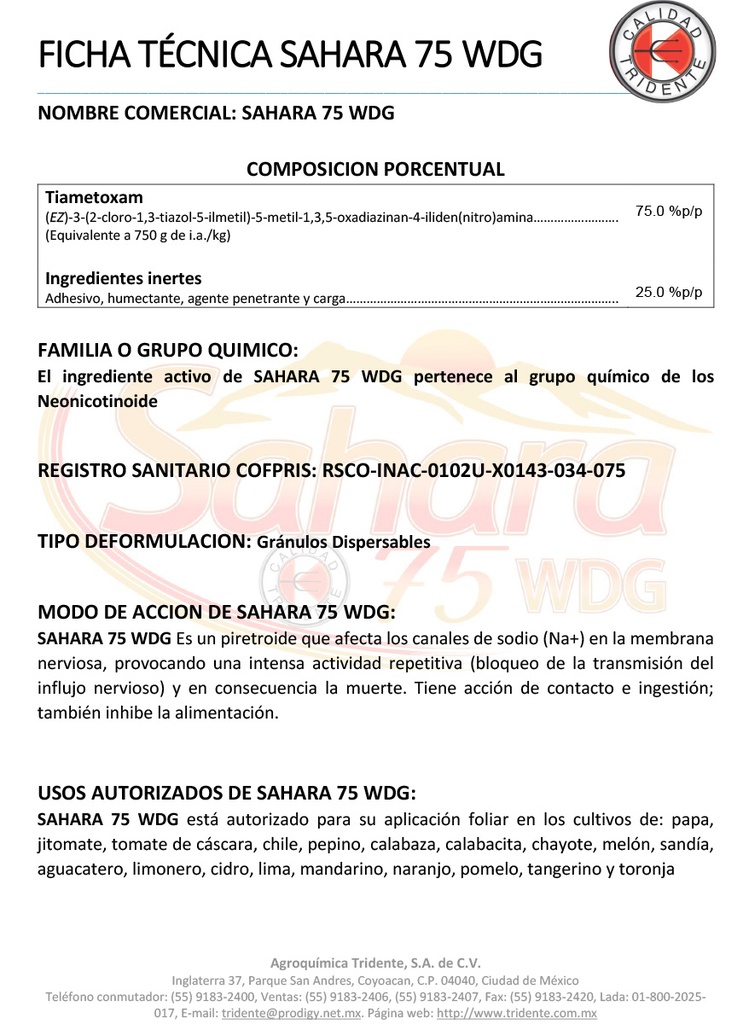 Sahara 75WDG (Tiametoxan) - 200gr
