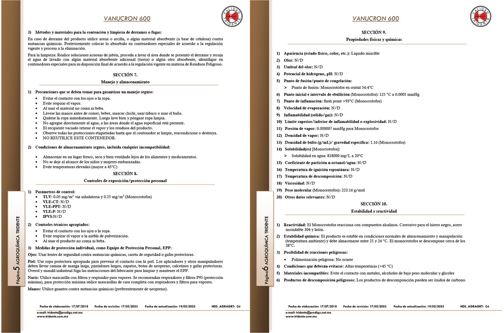Vanucron 600 (Monocrotofos) - 1L