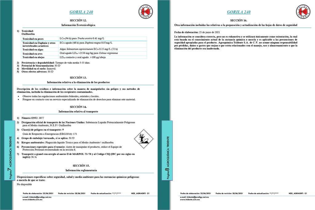 Gorila 240 CE (Oxifluorfen) - 1L