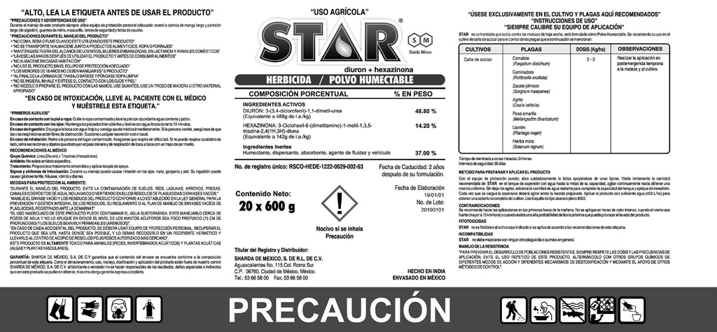 Star WP (Diuron 48.8% + Hexazinona 14.2%) - 600gr