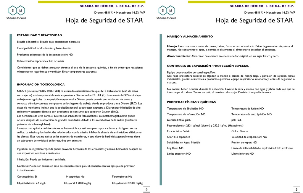 Star WP (Diuron 48.8% + Hexazinona 14.2%) - 600gr