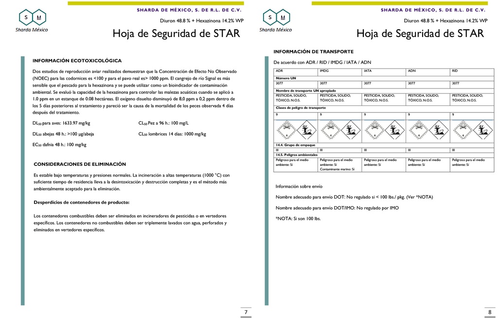 Star WP (Diuron 48.8% + Hexazinona 14.2%) - 600gr