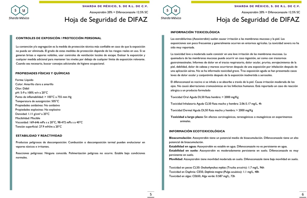 Difaz (Azoxistrobin 20% + Difenoconazole 12.5% SC) - 1L