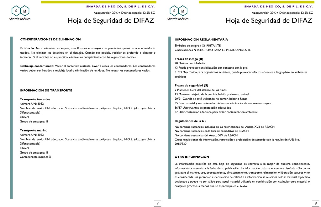Difaz (Azoxistrobin 20% + Difenoconazole 12.5% SC) - 1L