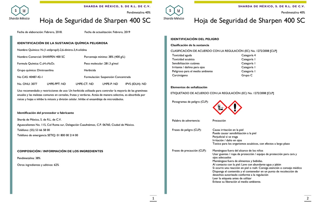 Sharpen (Pendimethalin 40% SC) - 5L