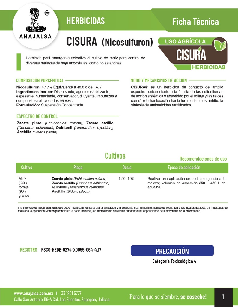 CISURA (NICOSULFURON) - 1L