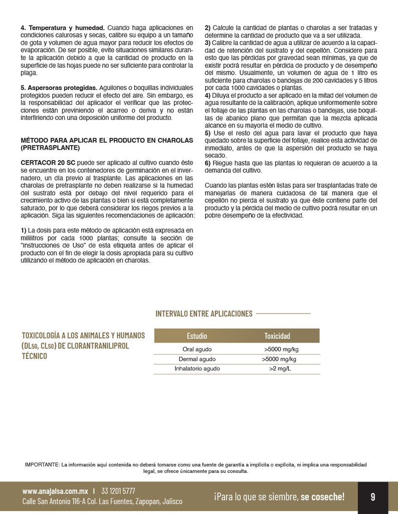 CERTACOR 20SC ( CLORANTRANILIPROL) - 200ML