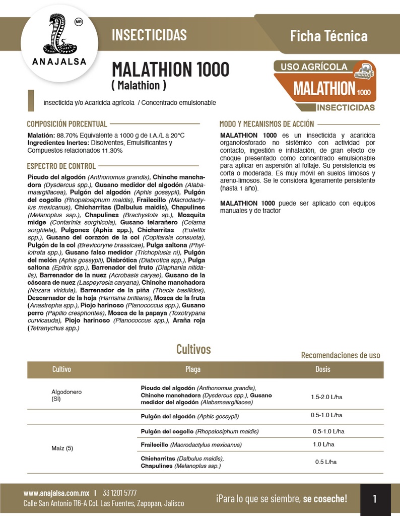 MALATHION 1000 (ANAJALSA)- 950ML