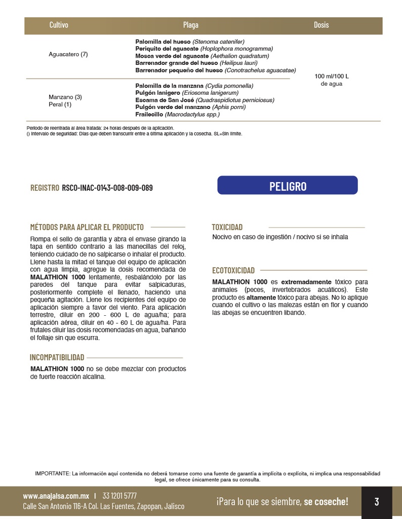MALATHION 1000 (ANAJALSA)- 950ML