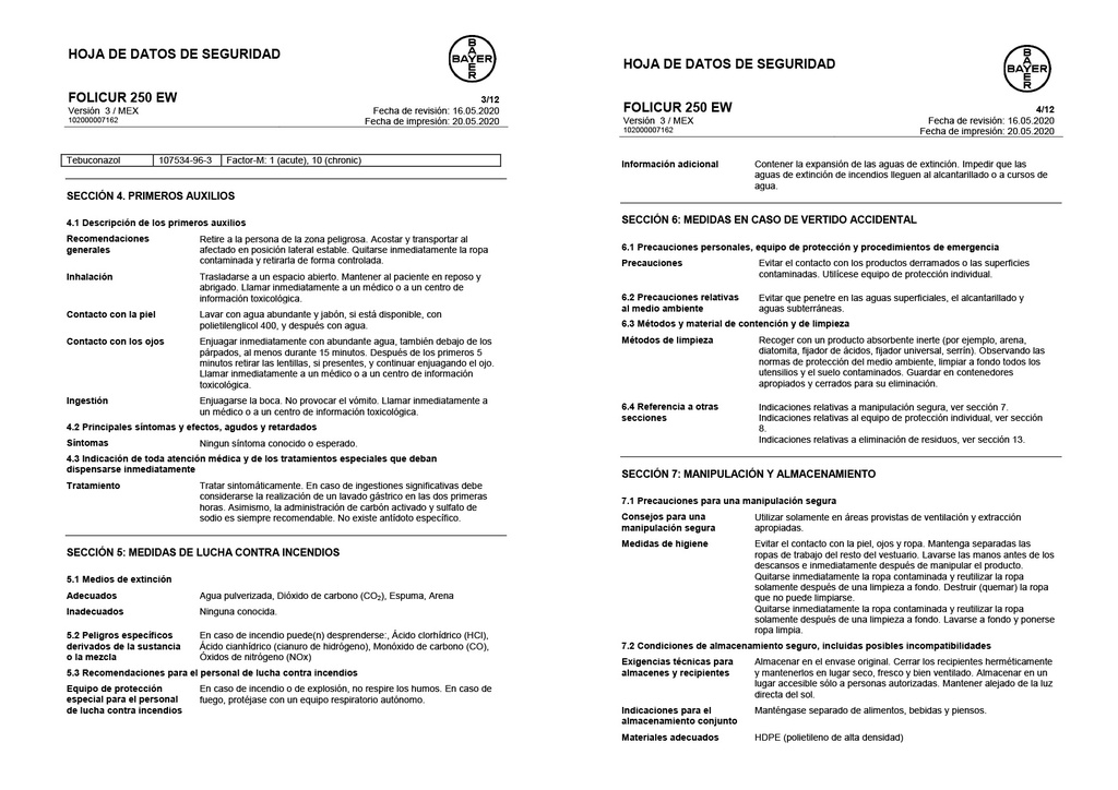 FOLICUR (TEBUCONAZOLE) - BOTELLA 1 L
