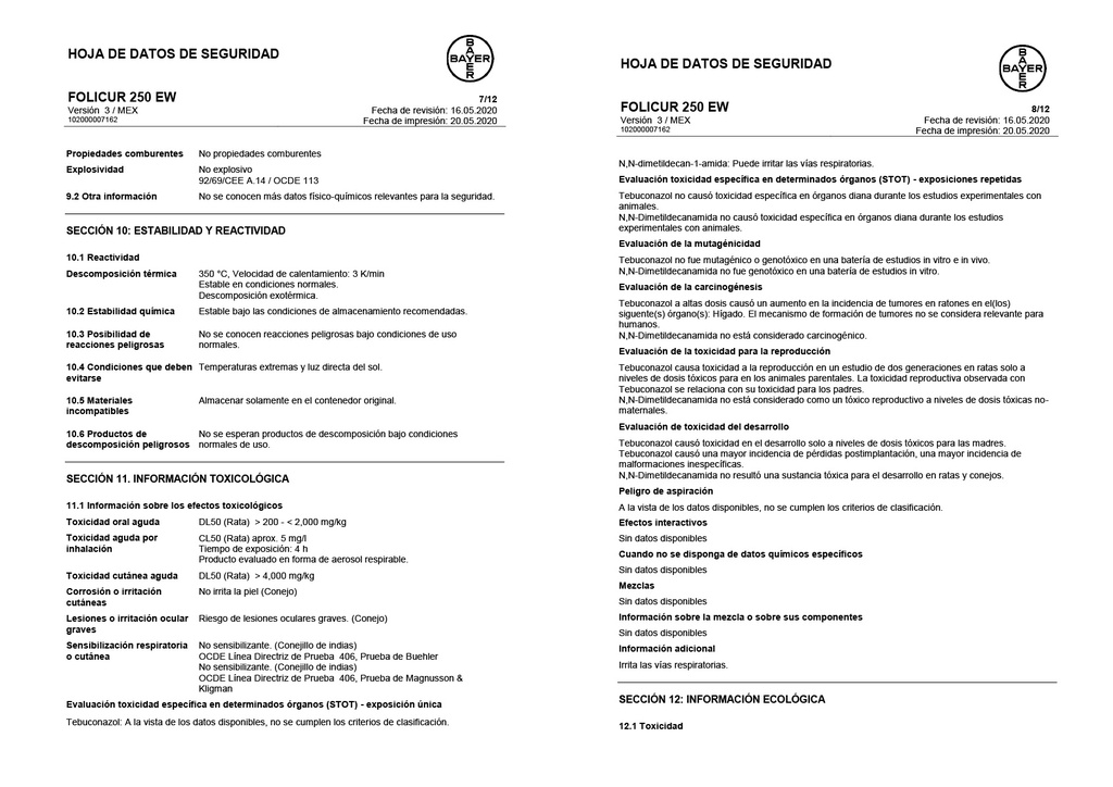FOLICUR (TEBUCONAZOLE) - BOTELLA 1 L