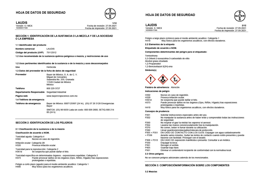 LAUDIS (TEMBOTRIONE) - KIT (300ML+1L)
