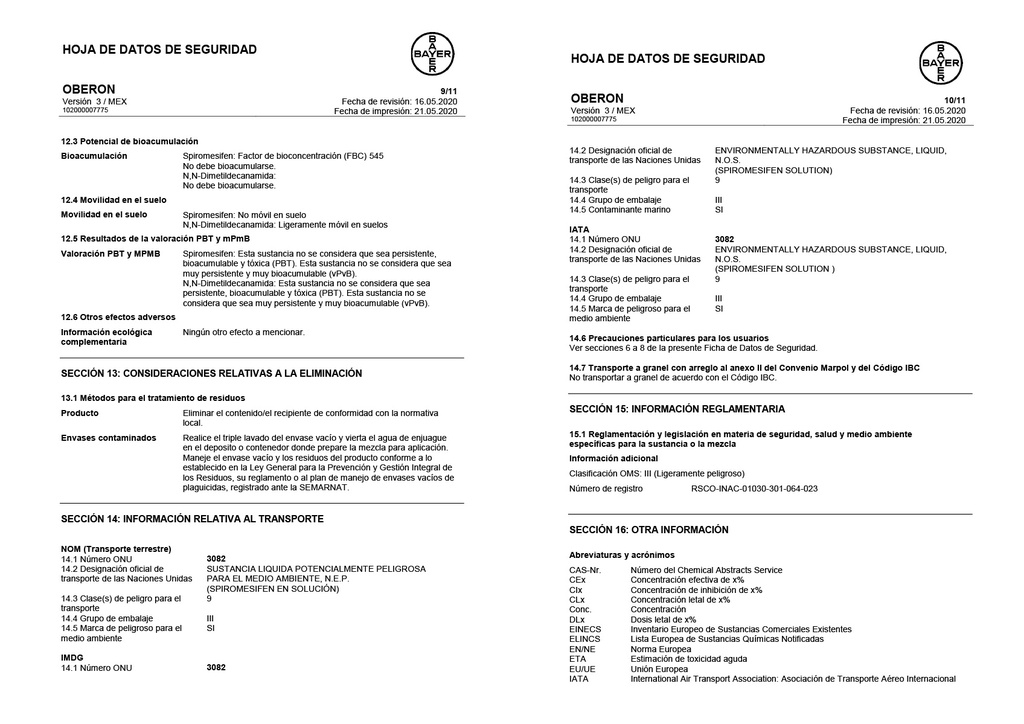 OBERON (ESPIROMESIFEN) - 1L