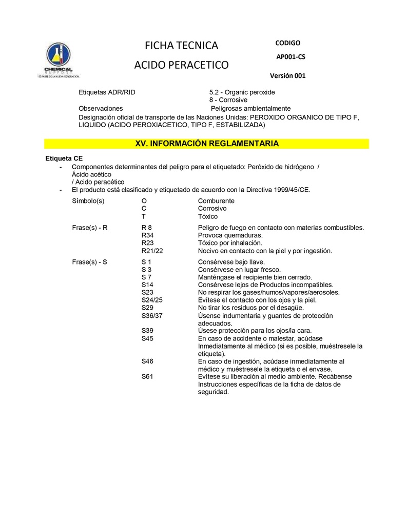 ACIDO PERACETICO - 20L