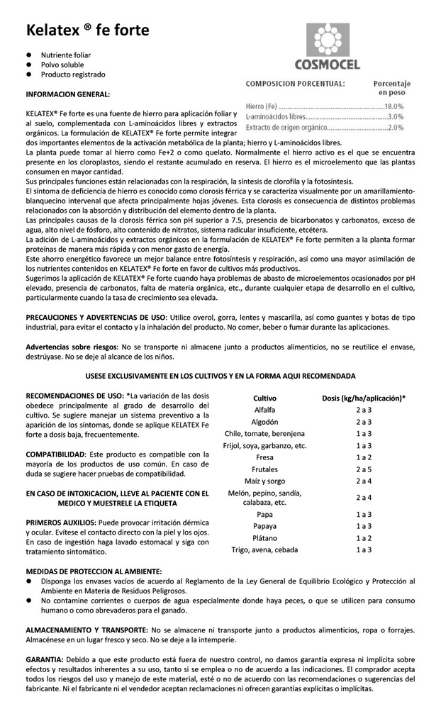 KELATEX FIERRO FORTE - 1KG