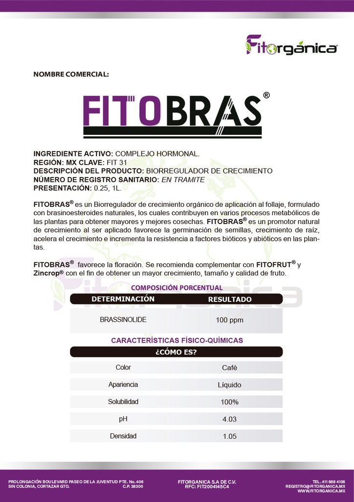 FITOBRASS (BRASINOESTEROIDES) - BOTELLA 250 ML