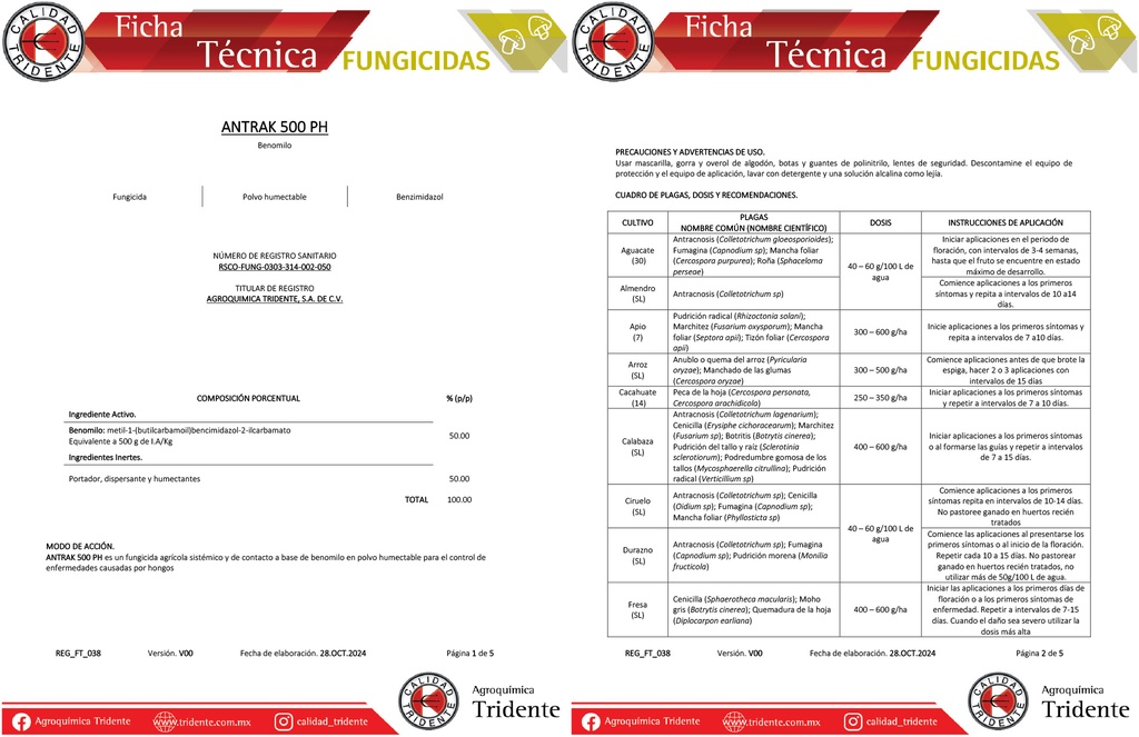 ANTRAK 500PH (BENOMILO) - 1KG