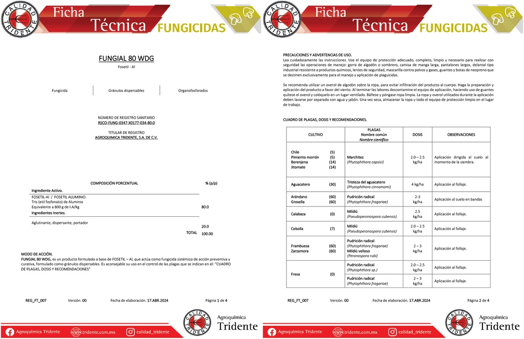 FUNGIAL 80 WDG (FOSETIL ALUMINIO) - 1 KG