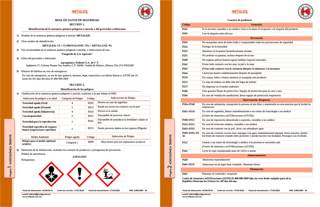 METALKIL CL (METALAXIL+CLOROTALONIL) - 1KG