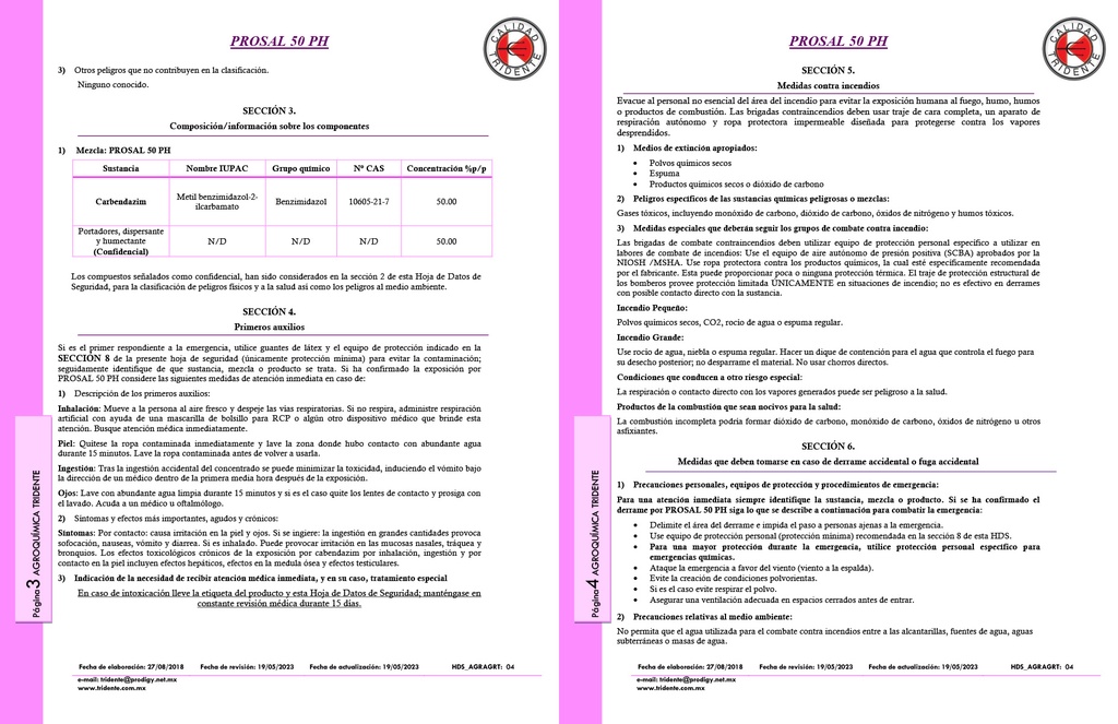 PROSAL 50PH (CARBENDAZIM) - 1KG