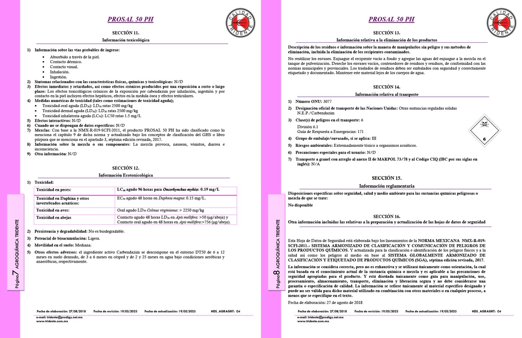 PROSAL 50PH (CARBENDAZIM) - 1KG