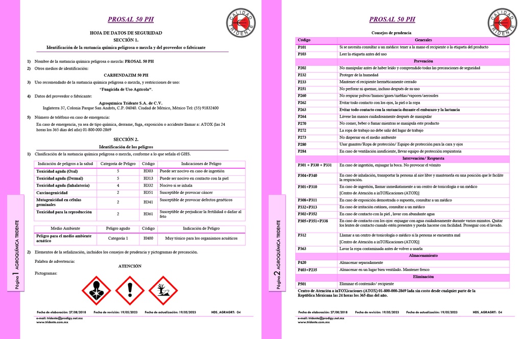 PROSAL 50PH (CARVENDAZIM) - 250GR