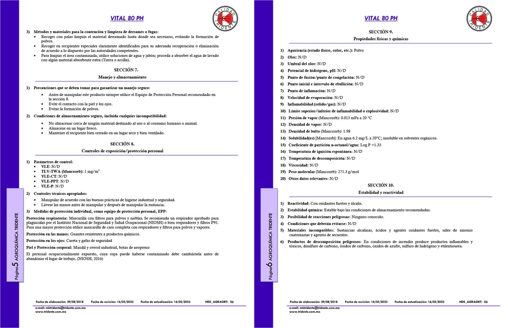 VITAL 80PH (MANCOZEB) - 1KG