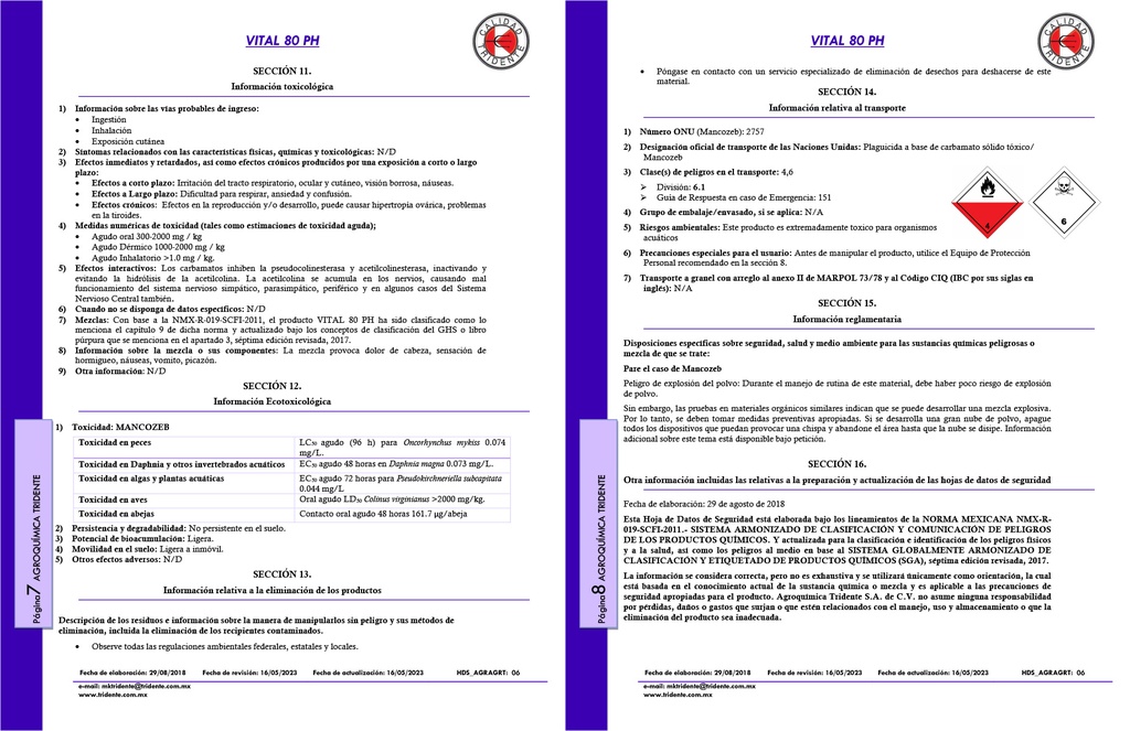 VITAL 80PH (MANCOZEB) - 1KG