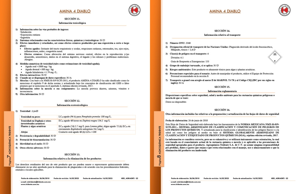 AMINA 4 DIABLO (2,4-D) - 960ML