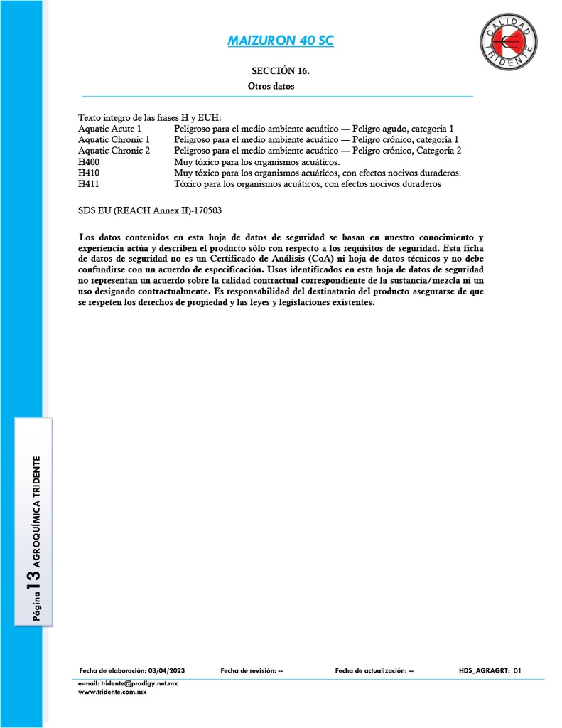 MAIZURON (NICOSULFURON) - 950ML